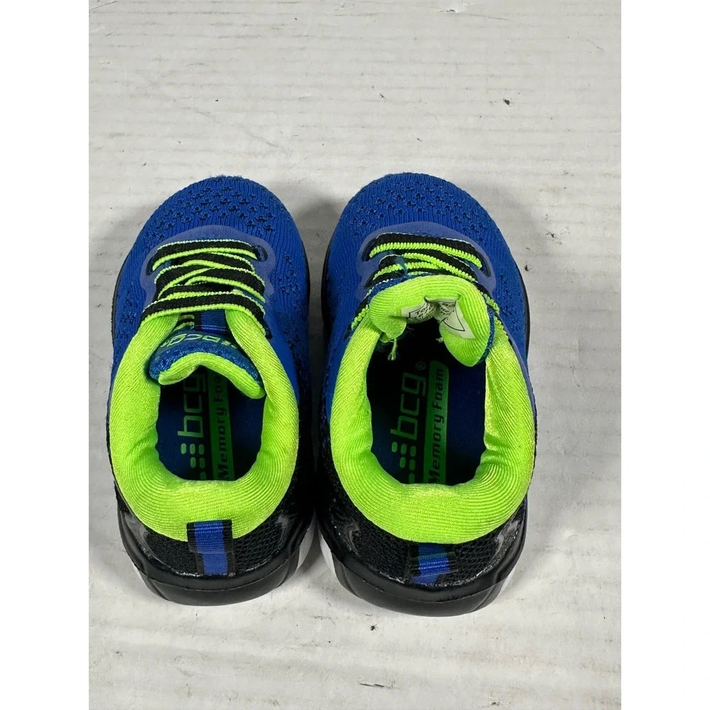 BCG Toddler Boys Blue Neon Green Memory Foam Athletic Sneakers‎ Size 5D 167610